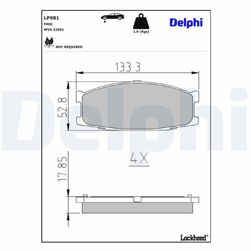 Brake pads delphi lp981 for - brake,