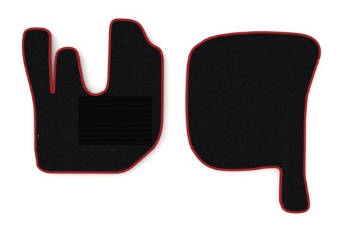 Velour floor mats - pcs.), red