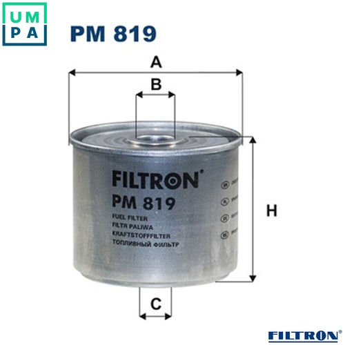 Fuel filter 819 for renault - fuel, pm
