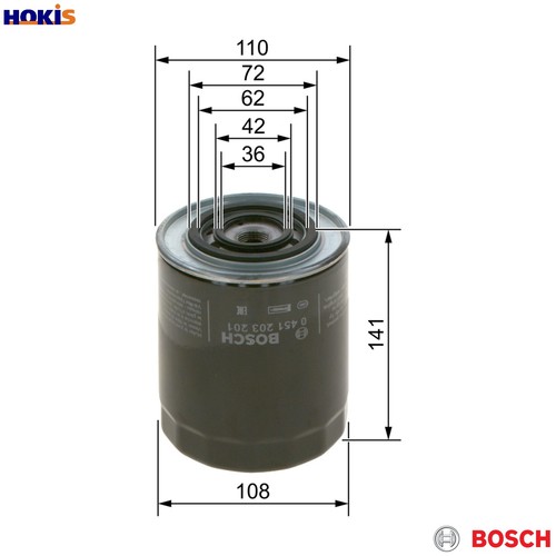 Oil filter 451 203 - filter, for